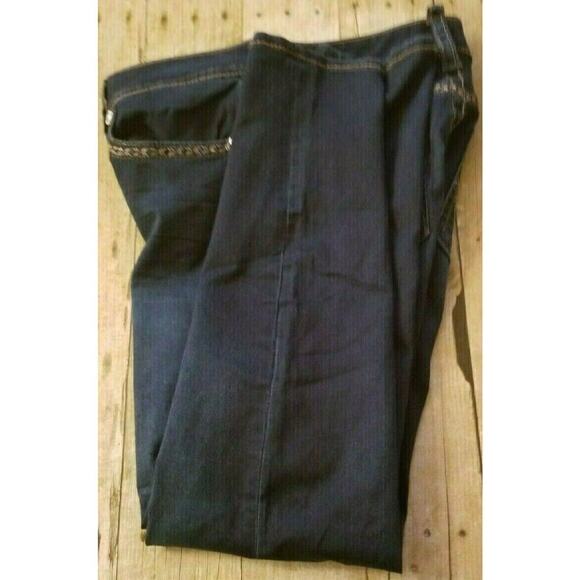 Seven 7 Women Bling Legging Jegging Jeans Blue w/ Gold Metallic Thread size 8 - Picture 1 of 9